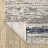 10' X 13' Blue Ivory Grey Light Blue And Brown Abstract Power Loom Stain Resistant Area Rug - Homeroots - Flyclothing LLC