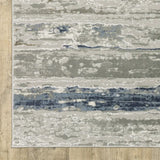 10' X 13' Blue Ivory Grey Light Blue And Brown Abstract Power Loom Stain Resistant Area Rug - Homeroots - Flyclothing LLC