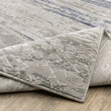 10' X 13' Blue Ivory Grey Light Blue And Brown Abstract Power Loom Stain Resistant Area Rug - Homeroots - Flyclothing LLC