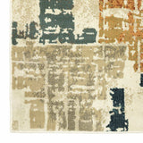 10' X 13' Beige Terracotta Green Navy And Grey Abstract Power Loom Stain Resistant Area Rug - Homeroots - Flyclothing LLC