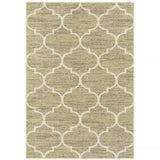 10' X 13' Beige And Ivory Geometric Power Loom Stain Resistant Area Rug - Homeroots - Flyclothing LLC