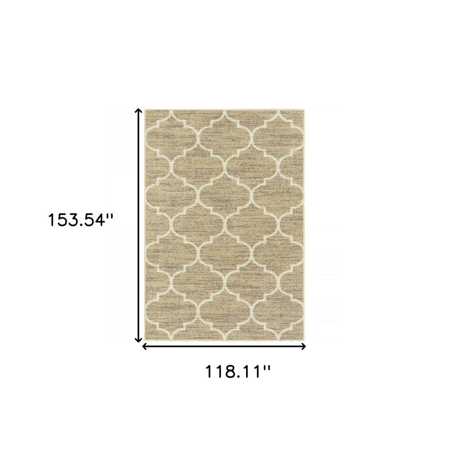 10' X 13' Beige And Ivory Geometric Power Loom Stain Resistant Area Rug - Homeroots - Flyclothing LLC