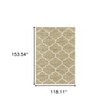 10' X 13' Beige And Ivory Geometric Power Loom Stain Resistant Area Rug - Homeroots - Flyclothing LLC