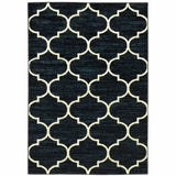 10' X 13' Navy And Ivory Geometric Power Loom Stain Resistant Area Rug - Homeroots - Flyclothing LLC