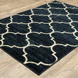 10' X 13' Navy And Ivory Geometric Power Loom Stain Resistant Area Rug - Homeroots - Flyclothing LLC