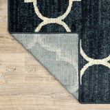 10' X 13' Navy And Ivory Geometric Power Loom Stain Resistant Area Rug - Homeroots - Flyclothing LLC