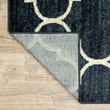 10' X 13' Navy And Ivory Geometric Power Loom Stain Resistant Area Rug - Homeroots - Flyclothing LLC