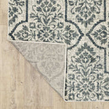 10' X 13' Ivory Blue And Sage Floral Power Loom Stain Resistant Area Rug - Homeroots - Flyclothing LLC