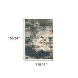 10' X 13' Beige Blue And Sage Abstract Power Loom Stain Resistant Area Rug - Homeroots - Flyclothing LLC