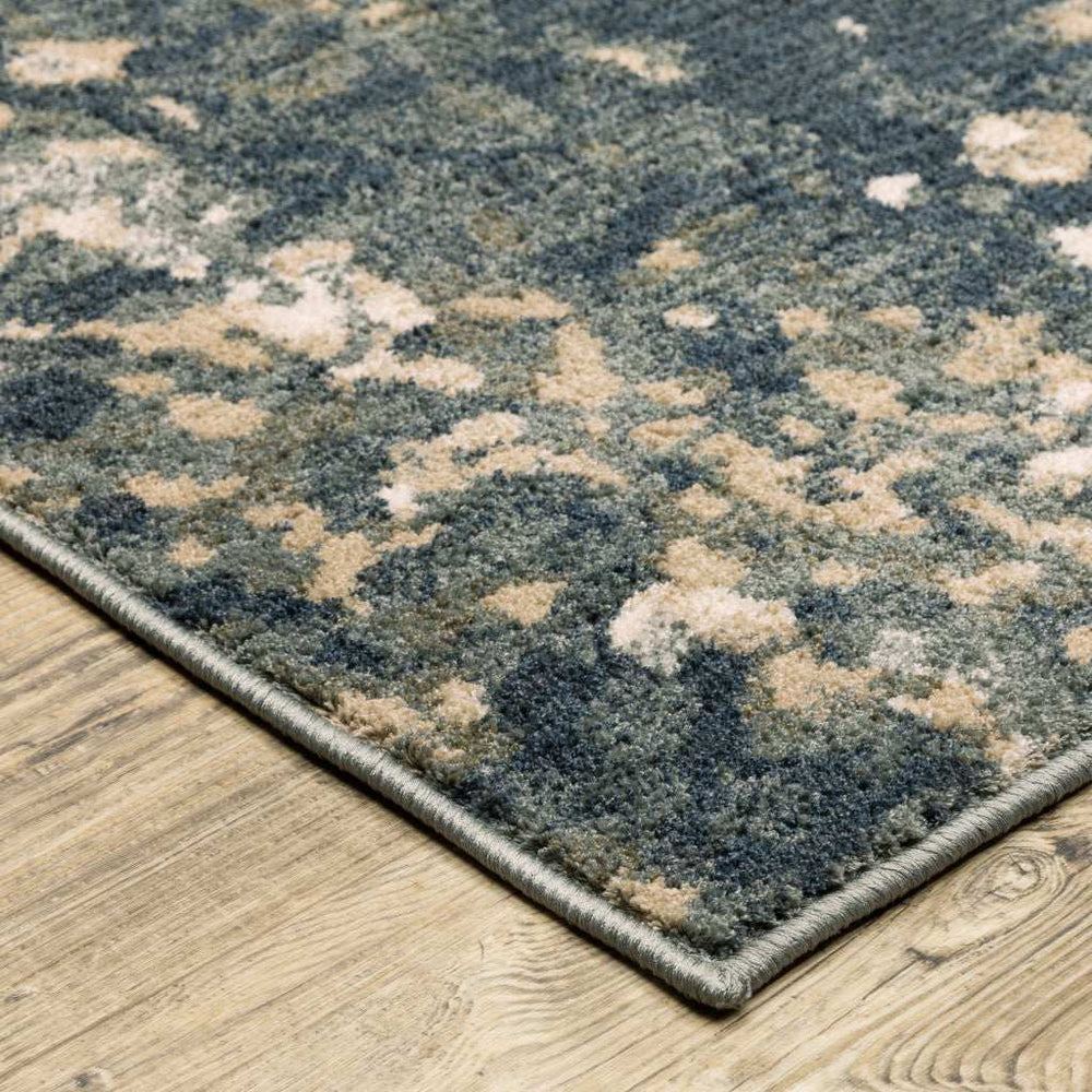 10' X 13' Beige Blue And Sage Abstract Power Loom Stain Resistant Area Rug - Homeroots - Flyclothing LLC