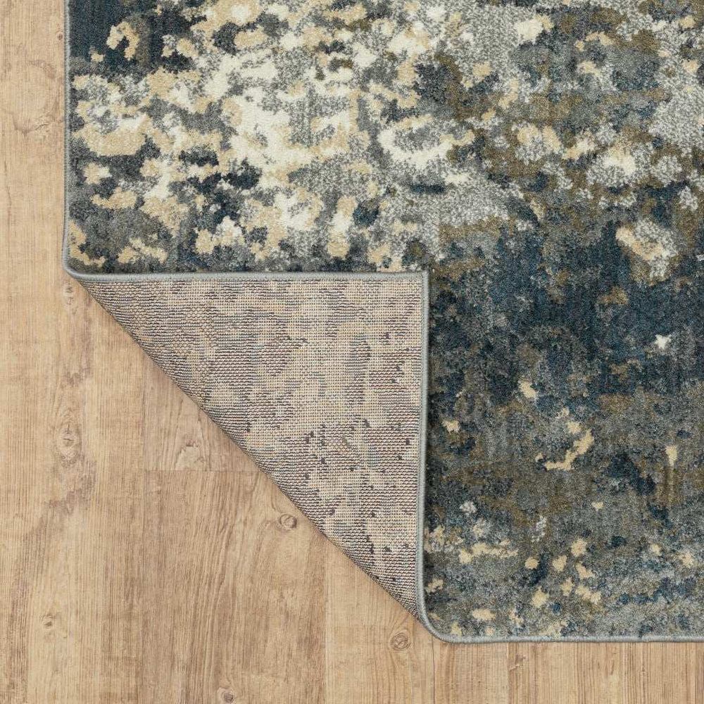 10' X 13' Beige Blue And Sage Abstract Power Loom Stain Resistant Area Rug - Homeroots - Flyclothing LLC
