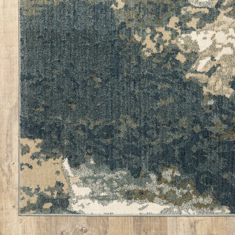 10' X 13' Beige Blue And Sage Abstract Power Loom Stain Resistant Area Rug - Homeroots - Flyclothing LLC