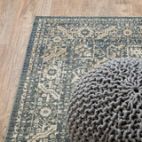 10' X 13' Beige Grey And Blue Oriental Power Loom Stain Resistant Area Rug - Homeroots - Flyclothing LLC