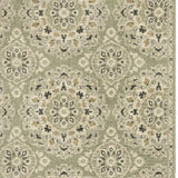 10' X 13' Green Ivory Grey And Tan Floral Power Loom Stain Resistant Area Rug - Homeroots - Flyclothing LLC