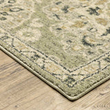 10' X 13' Green Ivory Grey And Tan Floral Power Loom Stain Resistant Area Rug - Homeroots - Flyclothing LLC