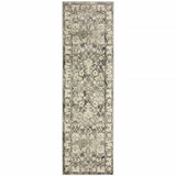2' X 8' Grey Beige Tan And Brown Oriental Power Loom Stain Resistant Runner Rug - Homeroots - Flyclothing LLC