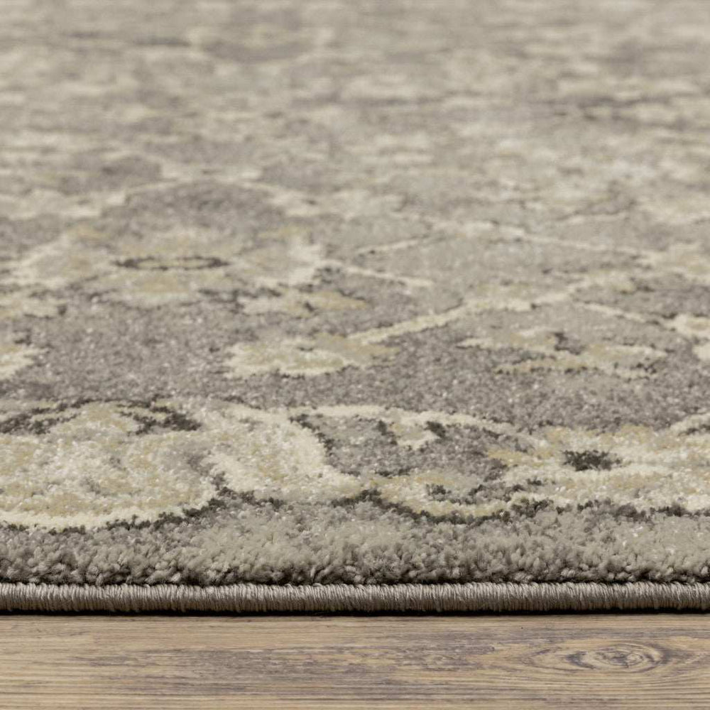2' X 8' Grey Beige Tan And Brown Oriental Power Loom Stain Resistant Runner Rug - Homeroots - Flyclothing LLC