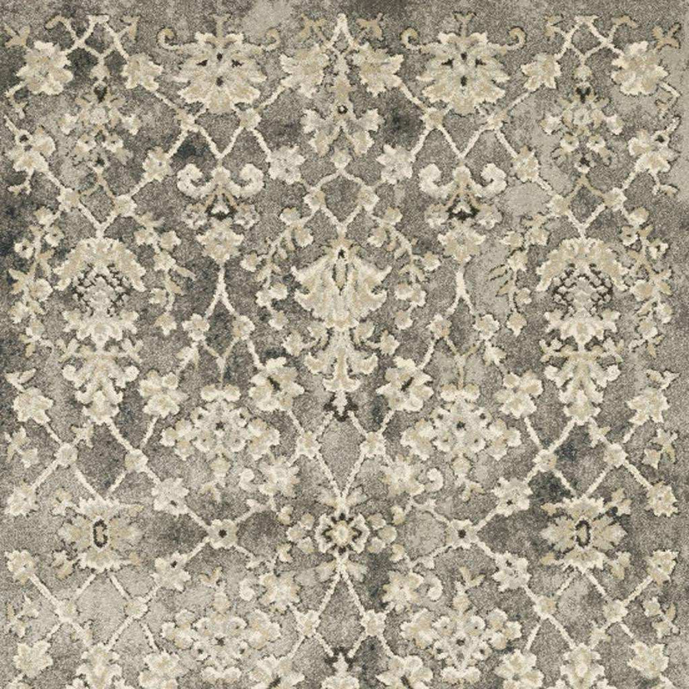 6' X 9' Grey Beige Tan And Brown Oriental Power Loom Stain Resistant Area Rug - Homeroots - Flyclothing LLC
