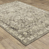 10' X 13' Grey Beige Tan And Brown Oriental Power Loom Stain Resistant Area Rug - Homeroots - Flyclothing LLC