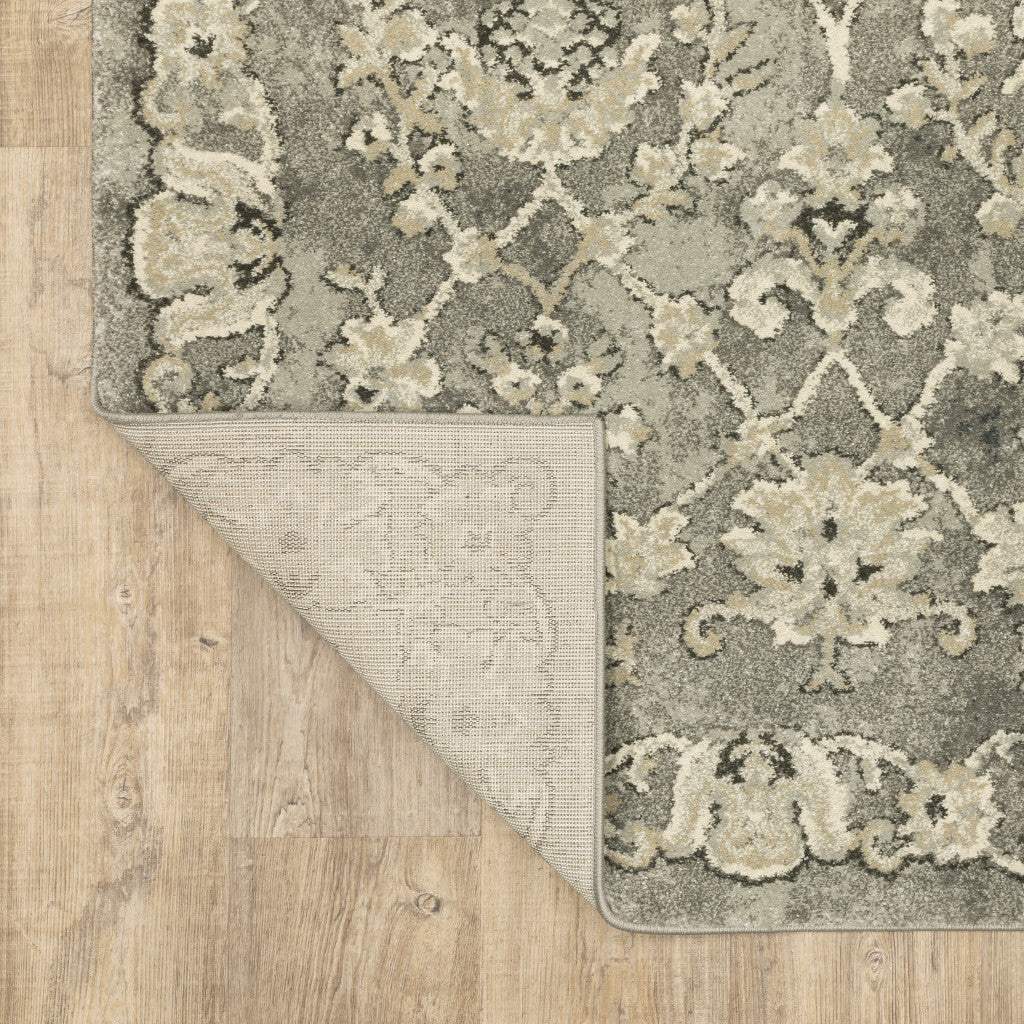 10' X 13' Grey Beige Tan And Brown Oriental Power Loom Stain Resistant Area Rug - Homeroots - Flyclothing LLC