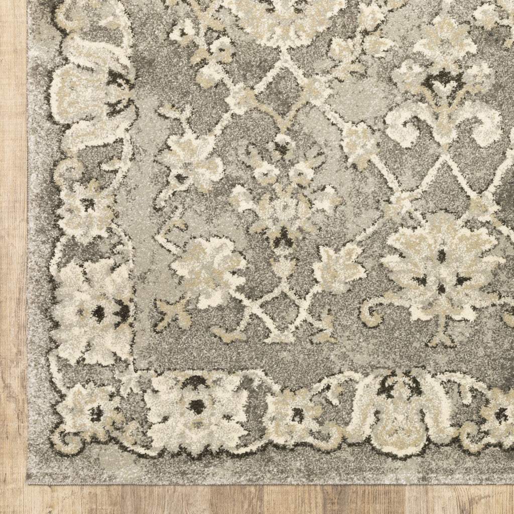 10' X 13' Grey Beige Tan And Brown Oriental Power Loom Stain Resistant Area Rug - Homeroots - Flyclothing LLC