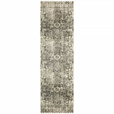 2' X 8' Grey Ivory And Brown Oriental Power Loom Stain Resistant Runner Rug - Homeroots - Flyclothing LLC
