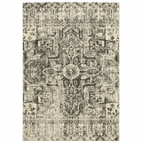 5' X 8' Grey Ivory And Brown Oriental Power Loom Stain Resistant Area Rug - Homeroots - Flyclothing LLC