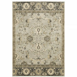 5' X 8' Grey Brown Tan And Beige Oriental Power Loom Stain Resistant Area Rug - Homeroots - Flyclothing LLC