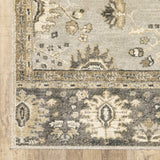 5' X 8' Grey Brown Tan And Beige Oriental Power Loom Stain Resistant Area Rug - Homeroots - Flyclothing LLC