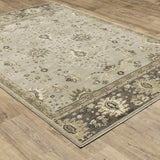 10' X 13' Grey Brown Tan And Beige Oriental Power Loom Stain Resistant Area Rug - Homeroots - Flyclothing LLC