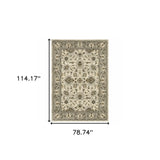 6' X 9' Beige Grey Brown And Charcoal Oriental Power Loom Stain Resistant Area Rug - Homeroots - Flyclothing LLC
