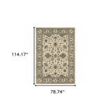 6' X 9' Beige Grey Brown And Charcoal Oriental Power Loom Stain Resistant Area Rug - Homeroots - Flyclothing LLC