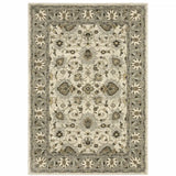 8' X 11' Beige Grey Brown And Charcoal Oriental Power Loom Stain Resistant Area Rug - Homeroots - Flyclothing LLC