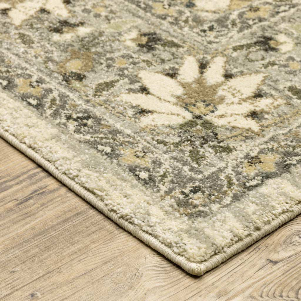 10' X 13' Beige Grey Brown And Charcoal Oriental Power Loom Stain Resistant Area Rug - Homeroots - Flyclothing LLC