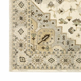 5' X 8' Beige Grey Tan And Brown Oriental Power Loom Stain Resistant Area Rug - Homeroots - Flyclothing LLC