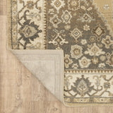 2' X 8' Beige Grey Tan And Charcoal Oriental Power Loom Stain Resistant Runner Rug - Homeroots - Flyclothing LLC