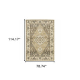 6' X 9' Beige Grey Tan And Charcoal Oriental Power Loom Stain Resistant Area Rug - Homeroots - Flyclothing LLC