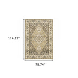 6' X 9' Beige Grey Tan And Charcoal Oriental Power Loom Stain Resistant Area Rug - Homeroots - Flyclothing LLC