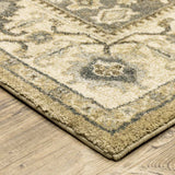 10' X 13' Beige Grey Tan And Charcoal Oriental Power Loom Stain Resistant Area Rug - Homeroots - Flyclothing LLC