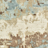 10' X 14' Blue And Brown Abstract Hand Loomed Stain Resistant Area Rug - Homeroots - Flyclothing LLC