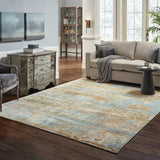 8' X 10' Blue And Brown Abstract Hand Loomed Stain Resistant Area Rug - Homeroots - Flyclothing LLC