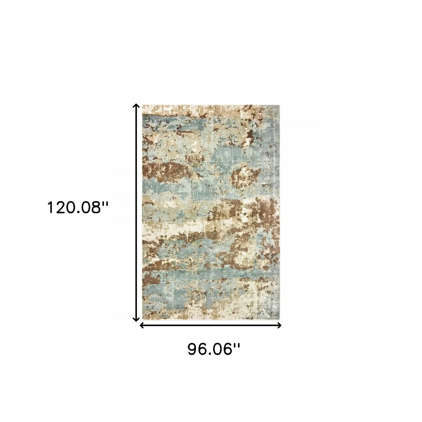 8' X 10' Blue And Brown Abstract Hand Loomed Stain Resistant Area Rug - Homeroots - Flyclothing LLC