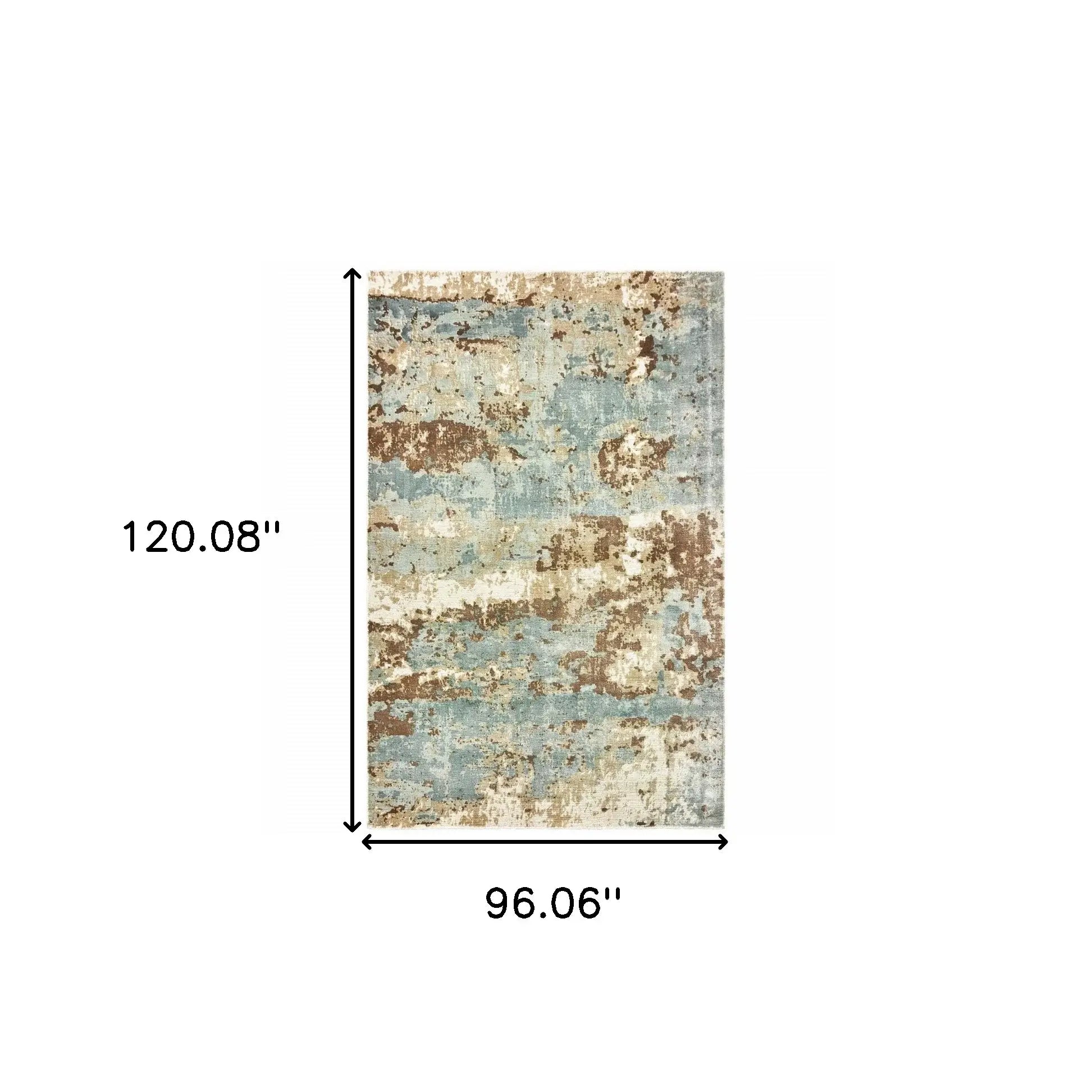 8' X 10' Blue And Brown Abstract Hand Loomed Stain Resistant Area Rug - Homeroots - Flyclothing LLC
