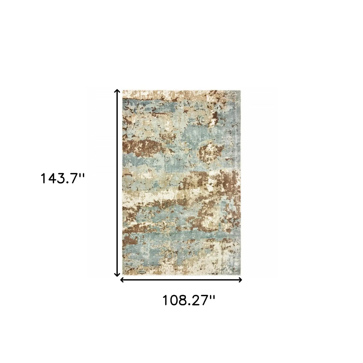 9' X 12' Blue And Brown Abstract Hand Loomed Stain Resistant Area Rug - Homeroots - Flyclothing LLC