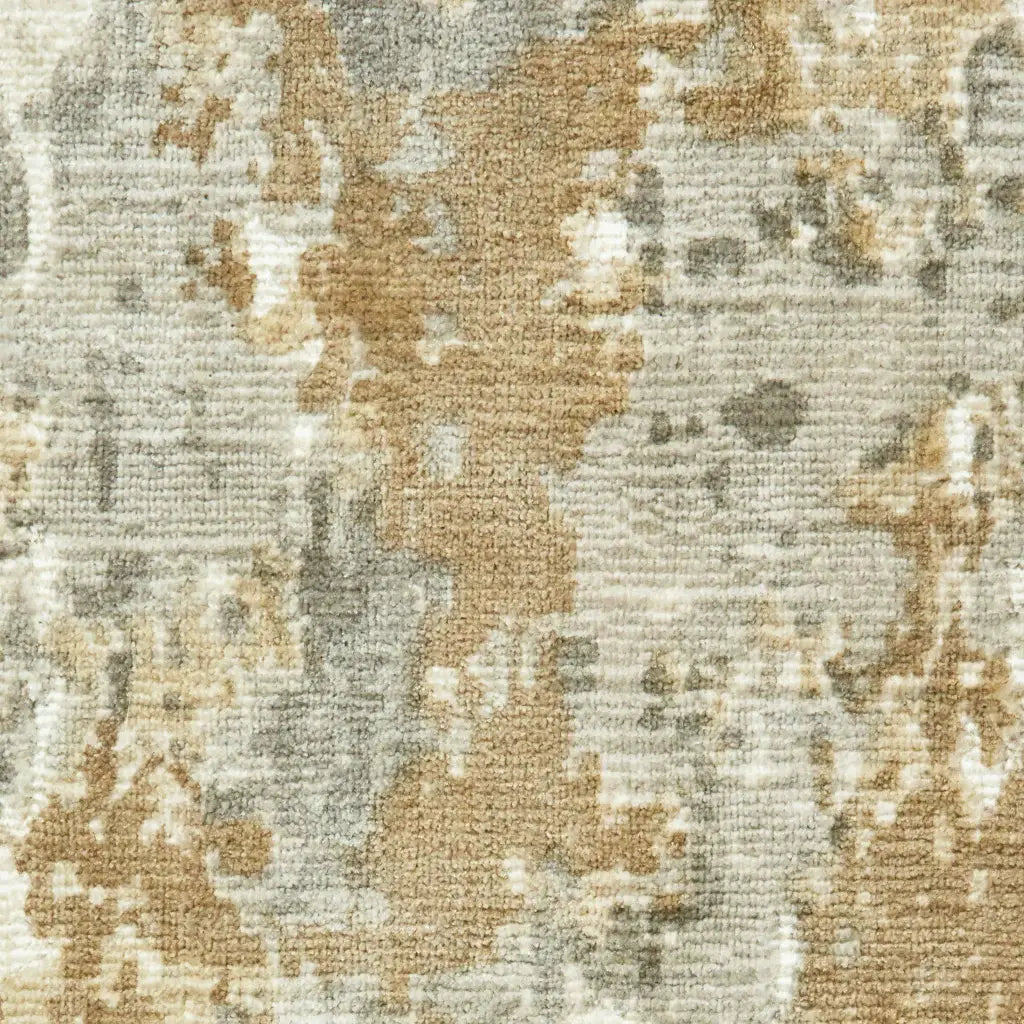 2' X 10' Grey And Brown Abstract Hand Loomed Stain Resistant Runner Rug - Homeroots - Flyclothing LLC