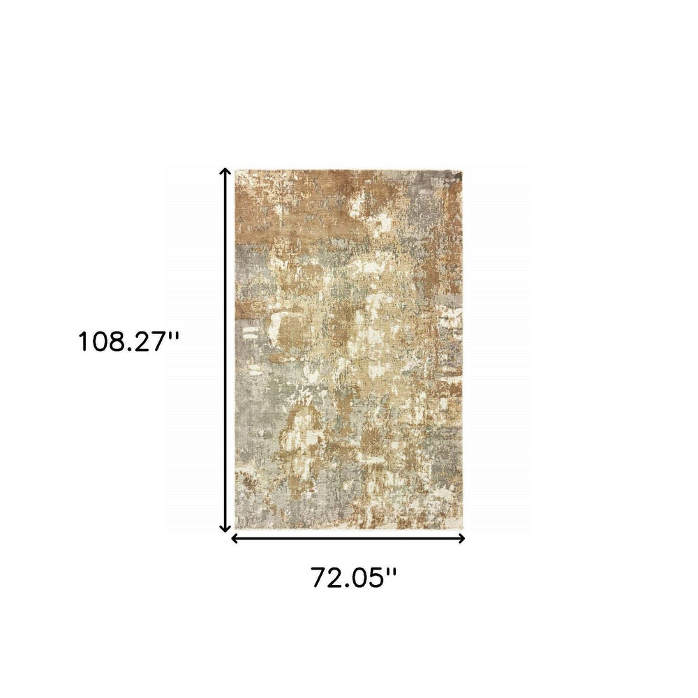 6' X 9' Grey And Brown Abstract Hand Loomed Stain Resistant Area Rug - Homeroots - Flyclothing LLC