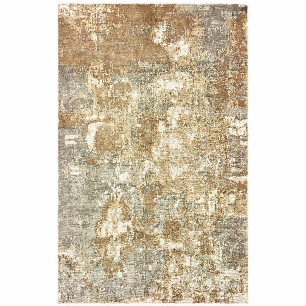 8' X 10' Grey And Brown Abstract Hand Loomed Stain Resistant Area Rug - Homeroots - Flyclothing LLC