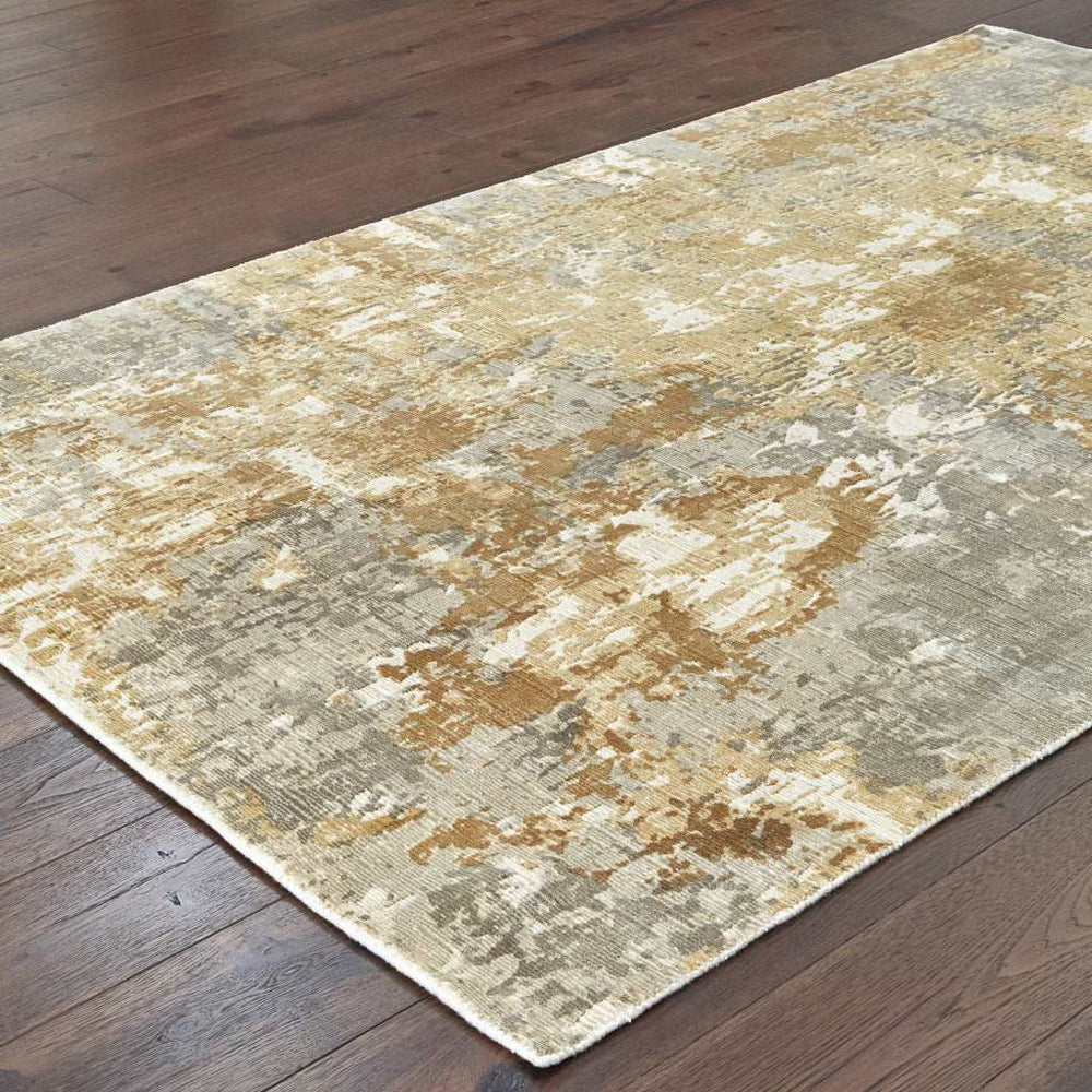 9' X 12' Grey And Brown Abstract Hand Loomed Stain Resistant Area Rug - Homeroots - Flyclothing LLC