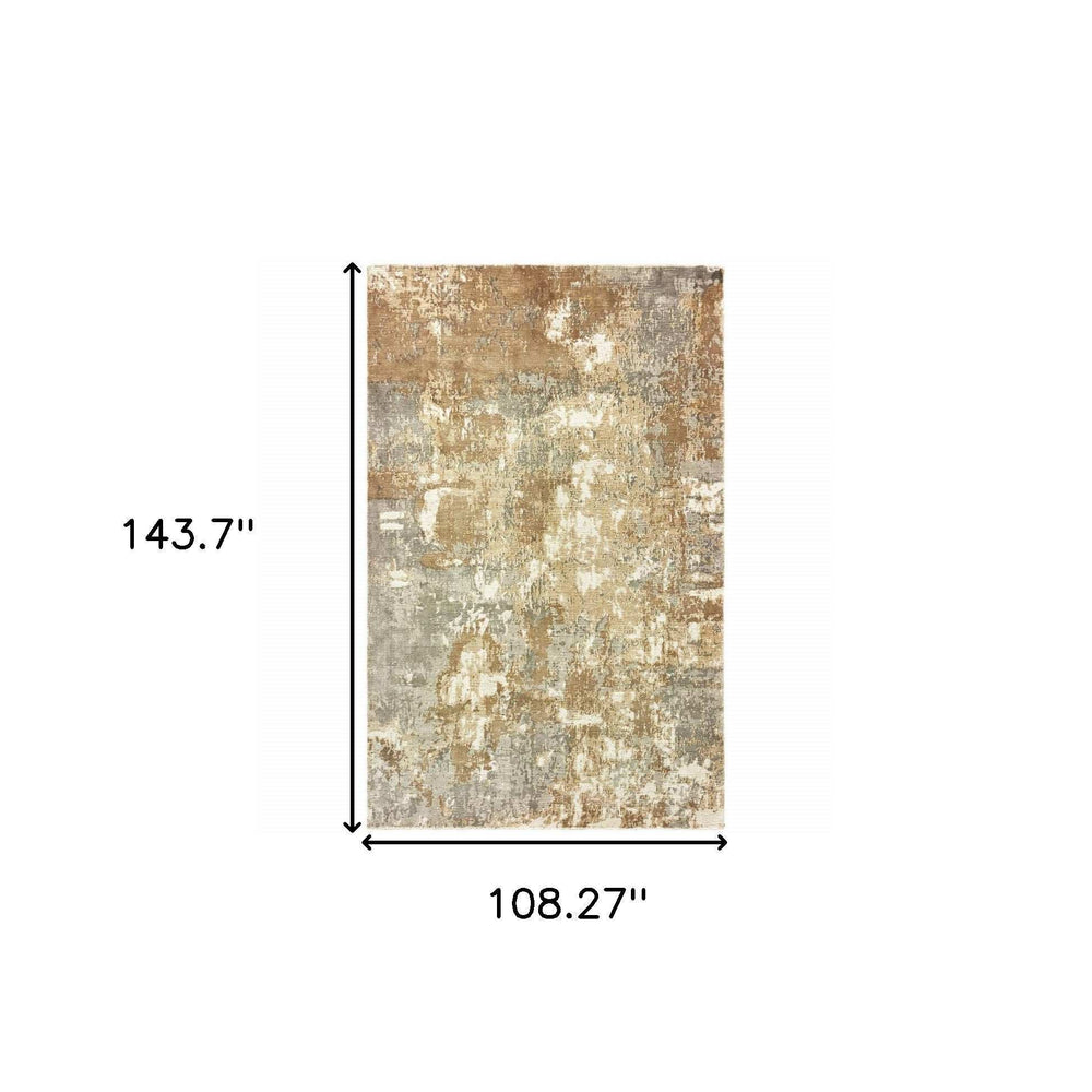 9' X 12' Grey And Brown Abstract Hand Loomed Stain Resistant Area Rug - Homeroots - Flyclothing LLC