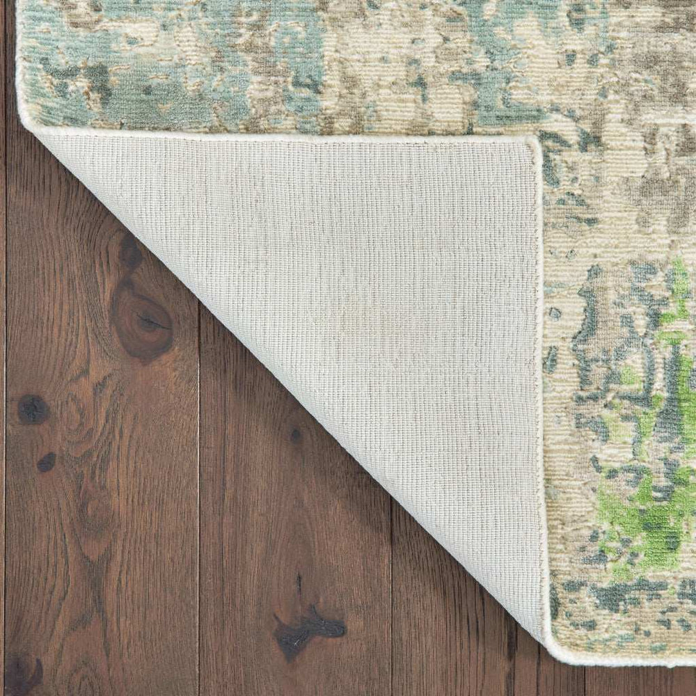 10' X 14' Blue And Green Abstract Hand Loomed Stain Resistant Area Rug - Homeroots - Flyclothing LLC